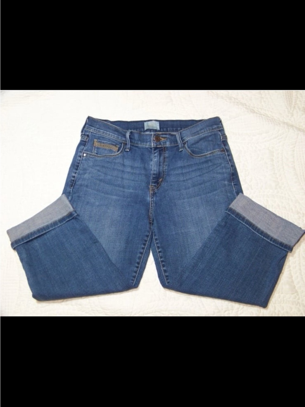 Levi's Medium Blue Denim Cuffed Capri Jeans Size 4 Vintage